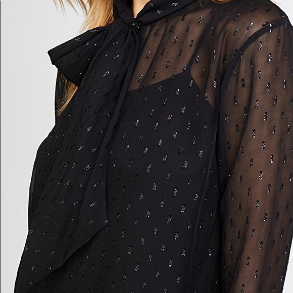 THEORY Black Metallic Silk Scarf Dress 4 - Picture 4 of 8